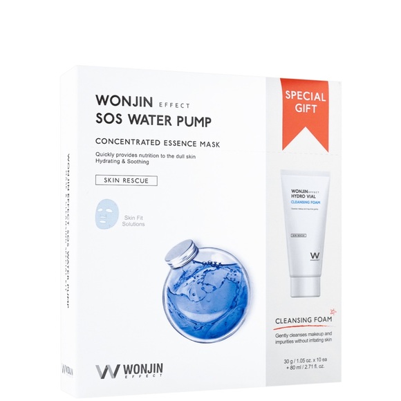 WONJIN EFFECT SOS Water Pump Concentrated Essence Mask - 1pack (10pcs)&Free Gift - Picture 1 of 5